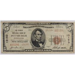 1929 $5 NATIONAL PITTSBURGH, PA #13153