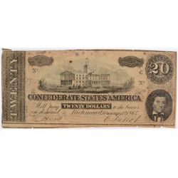 1864 $20 CONFEDERATE STATES OF AMERICA