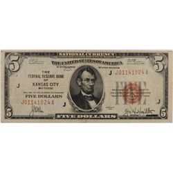 1929 $5 NATIONAL KANSAS CITY, MO