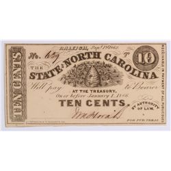 1862 TEN CENT STATE OF NORTH CAROLINA