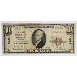 1929 $10 NATIONAL DENVER, CO #3269