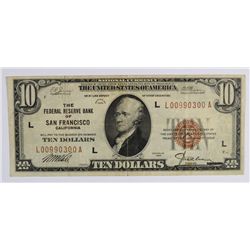 1929 $10 NATIONAL SAN FRANCISCO, CA