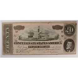 1864 $20 CONFEDERATE STATES OF AMERICA