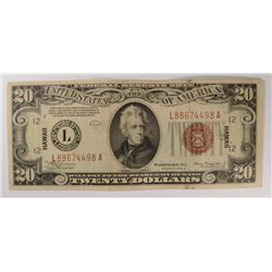 1934-A $20 FEDERAL RESERVE NOTE (HAWAII)