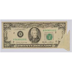 1985 $20 FEDERAL RESERVE NOTE (MINT ERROR-BUTTERFLY)
