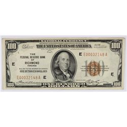 1929 $100 NATIONAL RICHMOND, VA