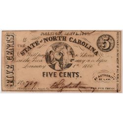1863 FIVE CENT STATE OF NORTH CAROLINA