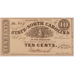 1862 TEN CENT STATE OF NORTH CAROLINA