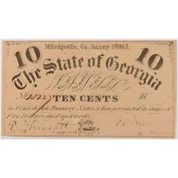 1863 TEN CENT STATE OF GEORGIA