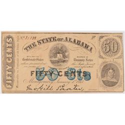 1863 FIFTY CENT STATE OF ALABAMA