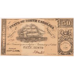 1863 FIFTY CENT STATE OF NORTH CAROLINA