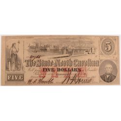 1863 $5 STATE OF NORTH CAROLINA