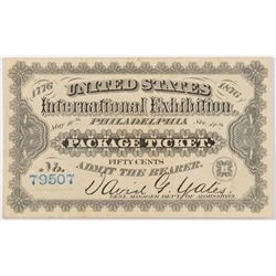 1876 US INTERNATIONAL EXHIBITION (PHILADELPHIA) BLUE SERIAL #