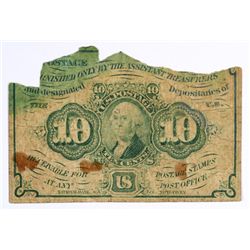 1862 TEN CENT US POSTAGE CURRENCY