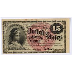 1863 FIFTEEN CENT US FRACTIONAL CURRENCY XF/AU