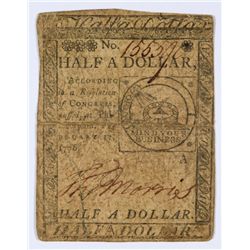 1776 FIFTY CENT CONTINTAL CURRENCY