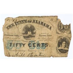 1863 FIFTY CENT STATE OF ALABAMA