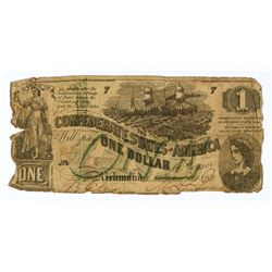 1862 $1 CONFEDERATE STATES OF AMERICA