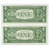 Image 2 : (2) 1957 $1 SILVER CERTIFICATES CH CU'S