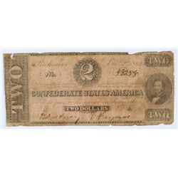 1862 $2 CONFEDERATE STATES OF AMERICA