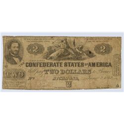 1862 $2 CONFEDERATE STATES OF AMERICA