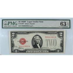 1928 $2 US NOTE PMG 63 EPQ