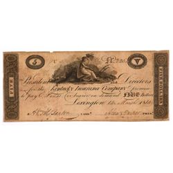 1814 $5 KENTUCKY INSURANCE COMPANY
