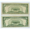 Image 2 : (2) 1934 $5 SILVER CERTIFICATES