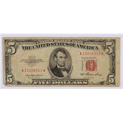 1953 $5 US NOTE