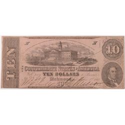 1862 $10 CONFEDERATE STATES OF AMERICA