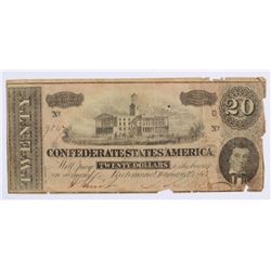 1864 $20 CONFEDERATE STATES OF AMERICA