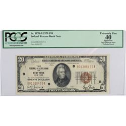 1929 $20 NATIONAL NEW YORK, NY PCGS 40 APPRANT