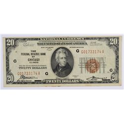 1929 $20 NATIONAL CHICAGO, IL