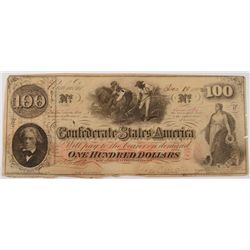 1862 $100 CONFEDERATE STATES OF AMERICA