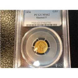1856 GOLD $1.00 PCGS MS-62