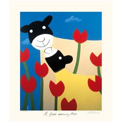 Mackenzie Thorpe 'A GOOD MORNING KISS' Lithograph