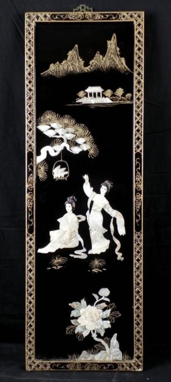 Chinese Decorative 3 D Panel Lacquer Style Wall Art