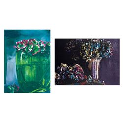 Jenny Dreifuss Green Vase and Hydrangea Art Print
