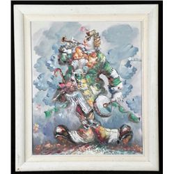 Morgan Original Painting Clown Musician -Framed