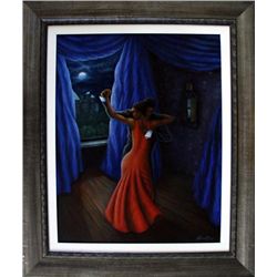 Answerd Stewart: This Moment Framed Acrylic on Canvas