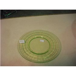 Green Depression Glass Plate