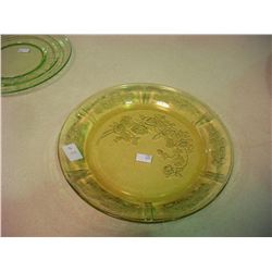 Amber Depression Glass Plate