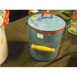 Blue and Red Enamel Ware Pot