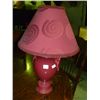 Image 1 : Burgandy Round Based Lamp