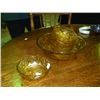 Image 1 : Amber Depression Glass Fruit Service for 5
