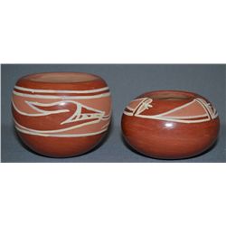 TWO SANTA CLARA POTTERY BOWLS