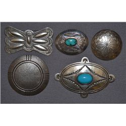 FIVE NAVAJO SILVER PINS
