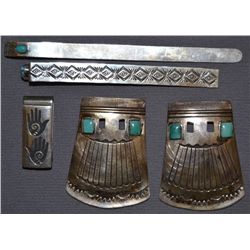 COLLECTION OF FIVE NAVAJO SILVER ITEMS