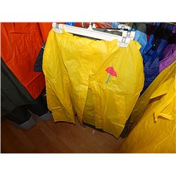 RAIN GEAR - ADULT YELLOW PONCHO - WITH UMBRELLA RETAIL $35 - BUY NOW IN HOUSE - $15 EA SET