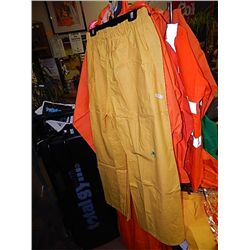 RAIN GEAR - ADULT PANTS - YELLOW -ELASTIC WAIST-L RETAIL $25 - BUY NOW IN HOUSE - $10 EA SET